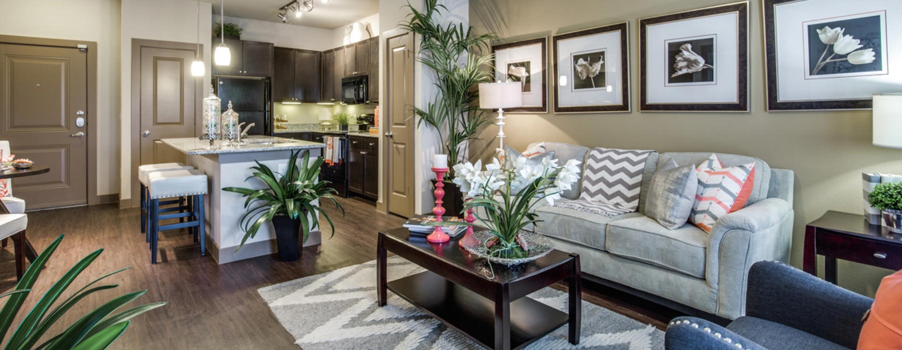 living room with couch and coffee table